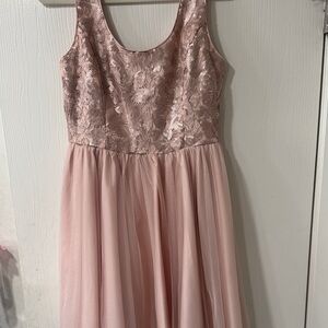 Aidan Mattox Blush Pink Floral Lace Dress